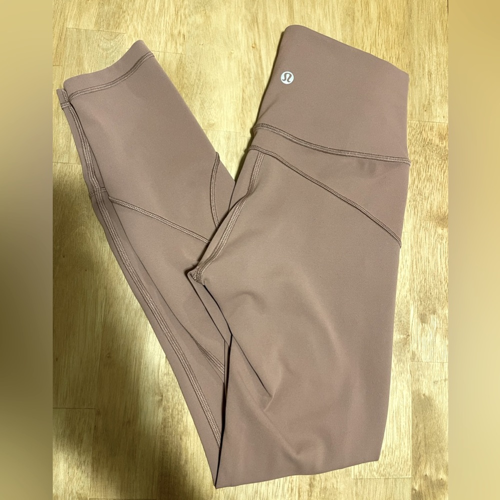 LULULEMON In Movement Tight 25” *Everlux Spanish Oak Pink Cream Sz 2